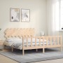 Estructura de cama de matrimonio con cabecero madera maciza de vidaXL, Camas y somieres - Ref: Foro24-3193481, Precio: 161,91...