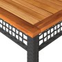 Synthetic rattan garden table with black acacia wood, 140x80x75 cm. by vidaXL, Garden tables - Ref: Foro24-366276, Price: 165...