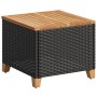 Mesa de jardín ratán sintético madera acacia negro 45x45x37 cm de vidaXL, Mesas de jardín - Ref: Foro24-366325, Precio: 52,47...