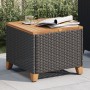 Synthetic rattan garden table with black acacia wood, 45x45x37 cm. by vidaXL, Garden tables - Ref: Foro24-366325, Price: 52,4...