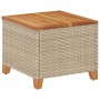 Mesa de jardín ratán sintético madera acacia beige 45x45x37 cm de vidaXL, Mesas de jardín - Ref: Foro24-366327, Precio: 50,99...