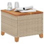 Gartentisch synthetisches Rattan Akazienholz beige 45x45x37 cm von vidaXL, Gartentische - Ref: Foro24-366327, Preis: 50,42 €,...