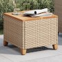 Gartentisch synthetisches Rattan Akazienholz beige 45x45x37 cm von vidaXL, Gartentische - Ref: Foro24-366327, Preis: 50,42 €,...