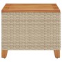 Mesa de jardín ratán sintético madera acacia beige 45x45x37 cm de vidaXL, Mesas de jardín - Ref: Foro24-366327, Precio: 50,42...