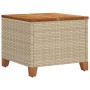 Mesa de jardín ratán sintético madera acacia beige 45x45x37 cm de vidaXL, Mesas de jardín - Ref: Foro24-366327, Precio: 50,99...