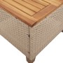 Gartentisch synthetisches Rattan Akazienholz beige 45x45x37 cm von vidaXL, Gartentische - Ref: Foro24-366327, Preis: 50,42 €,...