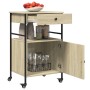 Carrito de cocina madera ingeniería roble Sonoma 56x43x89,5 cm de vidaXL, Carros de cocina y comedor - Ref: Foro24-842392, Pr...