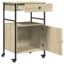 Kitchen cart made of Sonoma oak engineered wood, measuring 56x43x89.5 cm. by vidaXL, Kitchen and dining carts - Ref: Foro24-8...