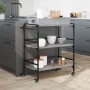 Carrito de cocina madera ingeniería gris Sonoma 81,5x41x92,5 cm de vidaXL, Carros de cocina y comedor - Ref: Foro24-842344, P...