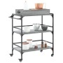 Carrito de cocina madera ingeniería gris Sonoma 81,5x41x92,5 cm de vidaXL, Carros de cocina y comedor - Ref: Foro24-842344, P...