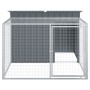 Caseta perros con corral acero galvanizado gris 153x194x110 cm de vidaXL, Casetas para perros - Ref: Foro24-3214222, Precio: ...