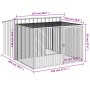 Caseta perros con corral acero galvanizado gris 153x194x110 cm de vidaXL, Casetas para perros - Ref: Foro24-3214222, Precio: ...