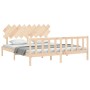 Estructura de cama de matrimonio con cabecero madera maciza de vidaXL, Camas y somieres - Ref: Foro24-3193481, Precio: 161,91...