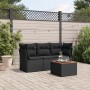 Set mit 4 Gartensofas mit Kissen Kunstrattan schwarz von vidaXL, Gartensets - Ref: Foro24-3255796, Preis: 259,15 €, Rabatt: %