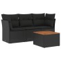 Set mit 4 Gartensofas mit Kissen Kunstrattan schwarz von vidaXL, Gartensets - Ref: Foro24-3255796, Preis: 259,15 €, Rabatt: %