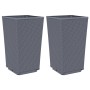 Planters 2 units PP gray 32.5x32.5x57 cm by vidaXL, Pots and planters - Ref: Foro24-367846, Price: 64,15 €, Discount: %