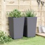 Planters 2 units PP gray 32.5x32.5x57 cm by vidaXL, Pots and planters - Ref: Foro24-367846, Price: 64,15 €, Discount: %