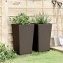 2 brown PP planters 32.5x32.5x57 cm by vidaXL, Pots and planters - Ref: Foro24-367850, Price: 64,99 €, Discount: %