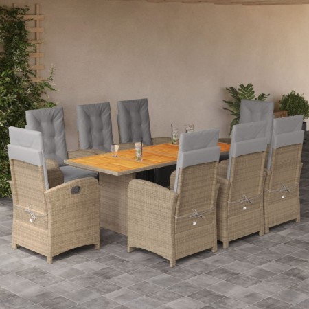 9-piece garden dining set with beige synthetic rattan cushions by vidaXL, Garden sets - Ref: Foro24-3212511, Price: 1,00 €, D...