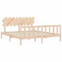 Estructura de cama de matrimonio con cabecero madera maciza de vidaXL, Camas y somieres - Ref: Foro24-3193481, Precio: 161,91...