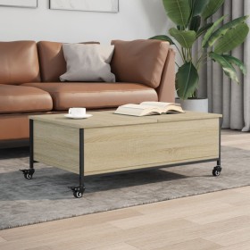 Mesa de centro con ruedas madera ingeniería Sonoma 91x55x34 cm de vidaXL, Mesas de centro - Ref: Foro24-842297, Precio: 76,31...