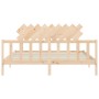 Estructura de cama de matrimonio con cabecero madera maciza de vidaXL, Camas y somieres - Ref: Foro24-3193481, Precio: 161,91...