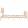 Estructura de cama de matrimonio con cabecero madera maciza de vidaXL, Camas y somieres - Ref: Foro24-3193481, Precio: 161,91...