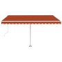 Automatic awning with wind sensor LED orange brown 400x350 cm by vidaXL, Awnings - Ref: Foro24-3069635, Price: 803,13 €, Disc...