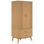 Armario OLDEN madera maciza de pino marrón 76,5x53x172 cm de vidaXL, Armarios roperos - Ref: Foro24-358594, Precio: 350,23 €,...