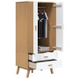 OLDEN wardrobe made of solid pine wood in white and brown, measuring 76.5x53x172 cm. by vidaXL, Wardrobes - Ref: Foro24-35859...