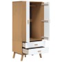 OLDEN wardrobe made of solid pine wood in white and brown, measuring 76.5x53x172 cm. by vidaXL, Wardrobes - Ref: Foro24-35859...