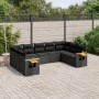 Set de sofás de jardín 8 piezas y cojines ratán sintético negro de vidaXL, Conjuntos de jardín - Ref: Foro24-3227112, Precio:...