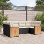 Set aus 6-teiligen Gartensofas und Kissen Kunstrattan schwarz von vidaXL, Gartensets - Ref: Foro24-3260341, Preis: 427,40 €, ...