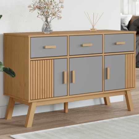 OLDEN sideboard made of solid pine wood in gray and brown, 114x43x73.5 cm by vidaXL, Sideboards - Ref: Foro24-358604, Price: ...