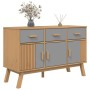 OLDEN sideboard made of solid pine wood in gray and brown, 114x43x73.5 cm by vidaXL, Sideboards - Ref: Foro24-358604, Price: ...