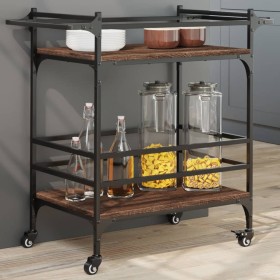 Kitchen cart made of brown oak wood, 82x40x78.5 cm by vidaXL, Kitchen and dining carts - Ref: Foro24-842365, Price: 55,99 €, ...