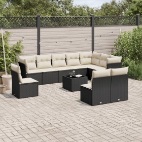 Set mit 11 Stück Gartensofas und Kissen synthetisches Rattan schwarz von vidaXL, Gartensets - Ref: Foro24-3249645, Preis: 628...