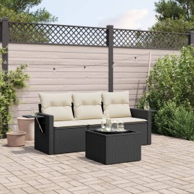 Set mit 4 Gartensofas mit Kissen Kunstrattan schwarz von vidaXL, Gartensets - Ref: Foro24-3252203, Preis: 280,12 €, Rabatt: %