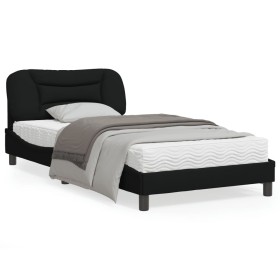 Bed frame with black fabric headboard 100x200 cm by vidaXL, Beds and slatted bases - Ref: Foro24-3207753, Price: 154,60 €, Di...