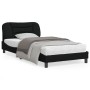 Bed frame with black fabric headboard 100x200 cm by vidaXL, Beds and slatted bases - Ref: Foro24-3207753, Price: 157,54 €, Di...