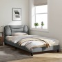 Bed frame with light gray fabric headboard 100x200 cm by vidaXL, Beds and slatted bases - Ref: Foro24-3207751, Price: 154,52 ...