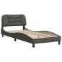 Estructura de cama con cabecero de tela gris oscuro 90x200 cm de vidaXL, Camas y somieres - Ref: Foro24-3207745, Precio: 149,...