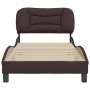 Bed frame with dark brown fabric headboard 90x200 cm by vidaXL, Beds and slatted bases - Ref: Foro24-3207747, Price: 149,17 €...