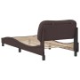 Bed frame with dark brown fabric headboard 90x200 cm by vidaXL, Beds and slatted bases - Ref: Foro24-3207747, Price: 149,17 €...