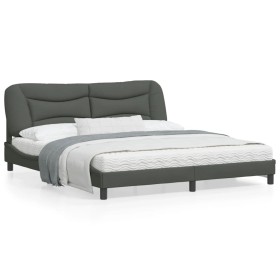 Estructura de cama con cabecero tela gris oscuro 180x200 cm de vidaXL, Camas y somieres - Ref: Foro24-3207787, Precio: 219,99...