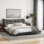 Bed frame with dark gray fabric headboard 180x200 cm by vidaXL, Beds and slatted bases - Ref: Foro24-3207787, Price: 219,86 €...