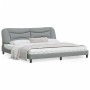 Bed frame with light gray fabric headboard 200x200 cm by vidaXL, Beds and slatted bases - Ref: Foro24-3207793, Price: 262,87 ...