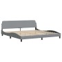 Estructura de cama con cabecero de tela gris claro 200x200 cm de vidaXL, Camas y somieres - Ref: Foro24-3207793, Precio: 262,...