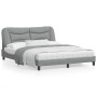 Bed frame with light gray fabric headboard 160x200 cm by vidaXL, Beds and slatted bases - Ref: Foro24-3207779, Price: 211,99 ...