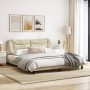 Bed frame with cream-colored fabric headboard 180x200 cm by vidaXL, Beds and slatted bases - Ref: Foro24-3207791, Price: 265,...